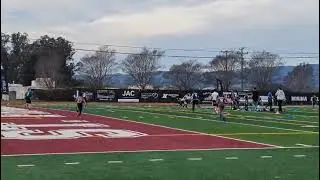 Raymond QB 10 yrs old. nice trick play double reverse for deep completion. vs 12/13 yr old Jaguars 