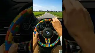 POV: My Car Has a LEGO Log Steering Wheel 🧱 | Satisfying BMW POV Test #asmr #shorts #virulshorts