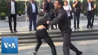 Azerbaijan Police Detain Scores of Protesters, Including Opposition Party Leader