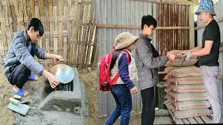 The orphan boy rebuilt the wood stove. Went to buy cement to make the kitchen floor.