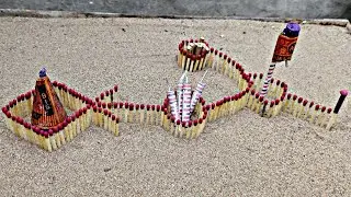 Lost Of Unique Types Bijili Crackers Vs Matchstick Chain Reaction Dominos😱🫨|| #experiment #crackers 