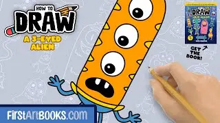 How To Draw A 3-Eyed Alien 👾 Step-by-Step Drawing Tutorial | FirstArtBooks.com
