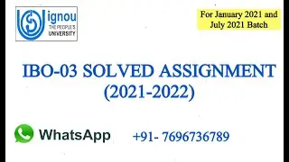 IBO 03 SOLVED ASSIGNMENT 2021-2022 II  IGNOU M Com and PGDIBO COURSE ASSIGNMENTS