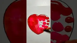 Drawing satisfying heart with acrylic #drawing #myart  #howtodraw #heart #heartart #acrylic #art