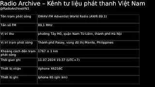 [Sporadic E] 89,1 MHz &ndash; DWAV-FM Adventist World Radio (15:37/UTC+7, 16:37/UTC+8 &ndash; 11.7.2024)