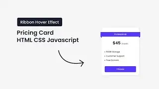 Ribbon Hover Effect Pricing Card | HTML CSS Javascript