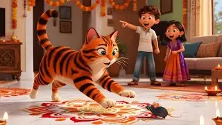 Billi Karti म्याऊँ म्याऊँ 🐱 | Hindi Rhyme for Kids | Fun Cat Cartoon Song