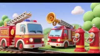 Firetruck Spins with Train Whistles 🚒🚂🎵 | Kids Song & Nursery Rhyme | Vehicle Dance & Friendship