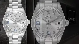 Rolex President Midsize 31mm White Gold Sapphire Diamond Ladies Watch 178279 | SwissWatchExpo