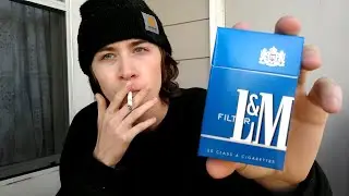 Smoking a L&M Blue Cigarette - Review