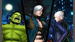 Ultimate Marvel vs Capcom 3: Dante, Hulk, and Vergil arcade playthrough