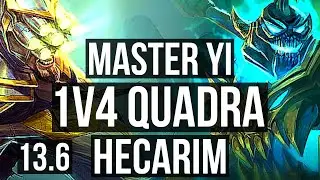 YI vs HECA (JNG) | 1v4 Quadra, 8 solo kills, Rank 6 Yi, Legendary, 26/5/5 | TR Challenger | 13.6