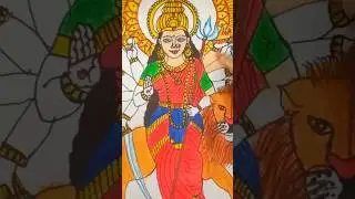 Durga Mata drawing easy step by step for beginners By Devi Arts #shorts #youtubeshorts #DeviArts