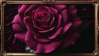 Luxury Crimson Rose in Golden Frame 🌹✨ | Elegant TV Frame Screensaver