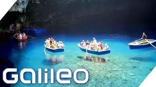 Schwebende Boote auf dem H&ouml;hlensee von Melissani | Galileo Lunch Break