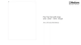 Flip Top Vial with snap seal clear 13ml Single VETLSCL500 SINGLE