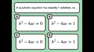 Discriminant &mdash; SAT Math Facts & Formulas Quiz (16)