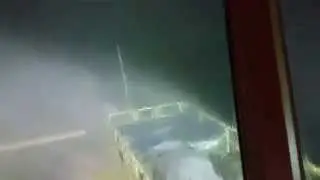 Lightning strikes the boat
