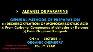 Preparation of Alkane or Paraffins | Kolbes Electrolytic Method|FSc Class 12 |Urdu/Hindi|Saad