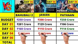 Jawan vs Bahubali 2 vs Pathaan Box Office Collection Day 6, Total Hindi Collection, Worldwide