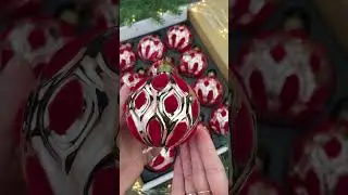 Набор стеклянных шаров La Rose Jacqueminot 8 см, 12 шт, 19039 23152, Winter Deco