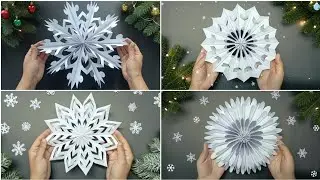 4 Beautiful 3D Paper Snowflake Ideas for Christmas Decoration 