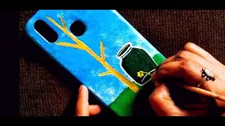 Acrylic painting on Mobile Cover | Easy Acrylic Painting on Mobile Cover |Easy Mobile cover painting