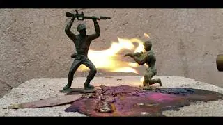 Blowtorch Vs army men toys
