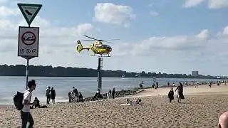 Hubschrauberabsturz am Elbstrand Hamburg
