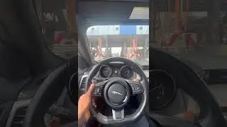 Stage 2 Jaguar F-Type crazy exhaust sound in Toll booth (LOUD AF!!) #shorts #supercharged #jaguar