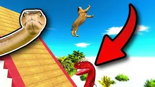 Can These Units Jump Over STEEP Slide & Avoid DEADLY Titanoboa?! - Animal Revolt Battle Simulator