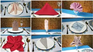 10 FOLD DESIGN TABLE NAPKIN FOLDING #tablenapkinfolding