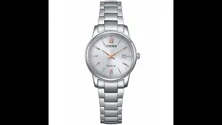 【CITIZEN】Eco-Drive 簡約典雅光動能不鏽鋼腕錶/銀x玫瑰金指針 EW2318-73A