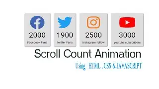 Scroll Count Animation Using HTML, CSS and JAVASCRIPT || Programmer Shipon