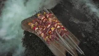 Grilling Beef Heart & Lamb Fat in the Wild 🔥 Unbelievable Flavor l ASMR outdoor cooking