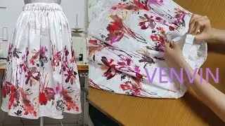 프린트 밴딩 스커트 만들기