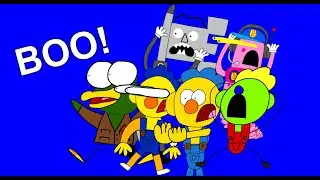 Pizza tower scream meme but it's yellow guy and duck guy show (3 years special)