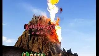 LAVA LOUNGE at Rainforest Cafe' Downtown Disney is an ERUPTING VOLCANO (Pandavision)