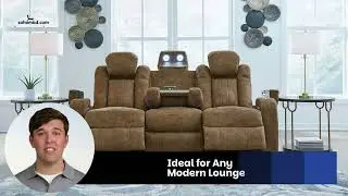 Ashley Wolfridge Power Reclining Sofa in Brindle - Stylish Comfort with Smart Features!