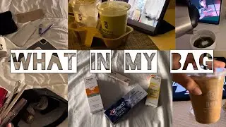 ايش في شنطتي للجامعة ✨|  قهوة ☕️ | ماتشا 🍵| #trend #new #فلوق what in my university bag