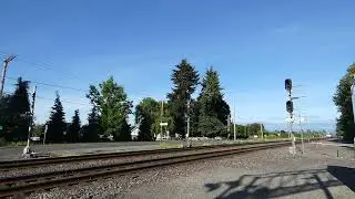 (Southbound) Amtrak 509 passes through the Stewart Ave Railroad Crossing.