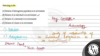 Autecology is the:....