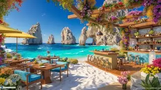 Sweet Bossa Nova & Calming Ocean Waves ~ Seaside Cafe | Positive Moods Chill 🏖️