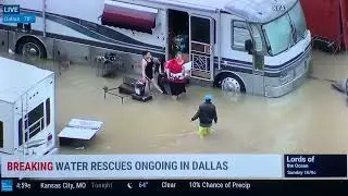 Water rescues ongoing in Dallas, Texas today Monday August 22, 2022