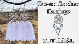Boho American Style Beaded Hoop Earrings | Easy to make Dream Catcher Earrings tutorial