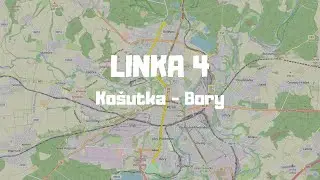 [Plzeň] Linka 4 | Košutka - Bory | pohled zezadu | celá linka