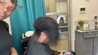 She relaxed her hair herself and it started shedding really bad