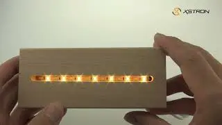 TDL-WC-B Rectangle Wood LED Base &ndash; RGB lights with AAA Battery Bin and White USB Cable