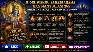 If one Vishnu Sahasranāma has many meanings, which one should we meditate upon ?