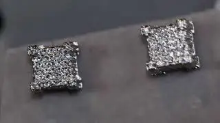 Iced Out Ear Studs, Hip Hop Ear Studs, Mens Diamond Ear Studs, Womens Diamond Ear Studs